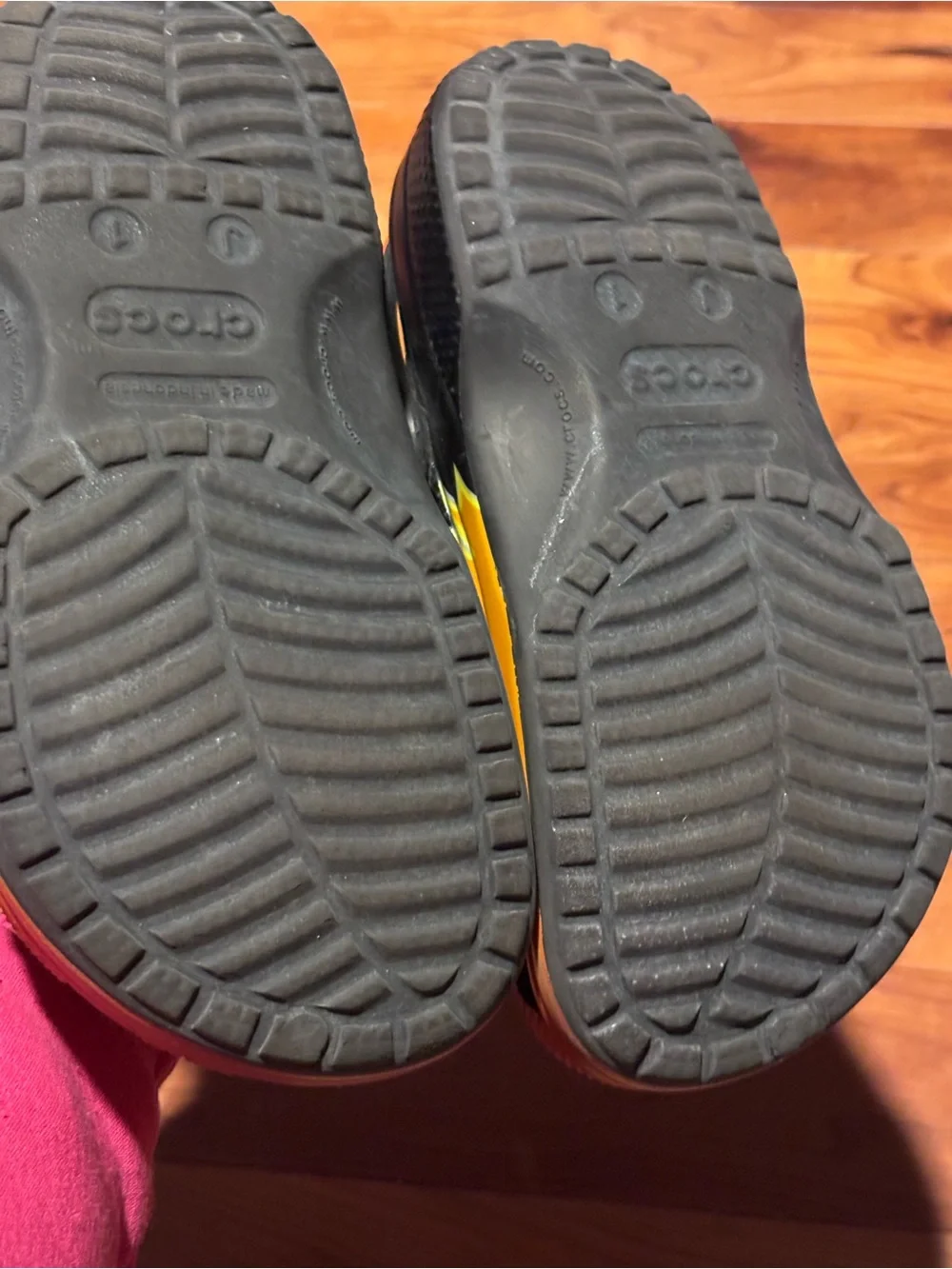 CROCS Kids Black and Orange Flame Clogs